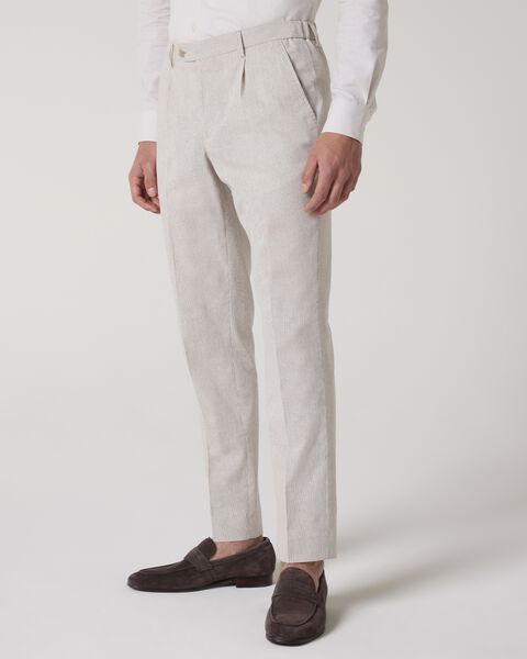 Relaxed Striped Tailored Pant, Natural, hi-res